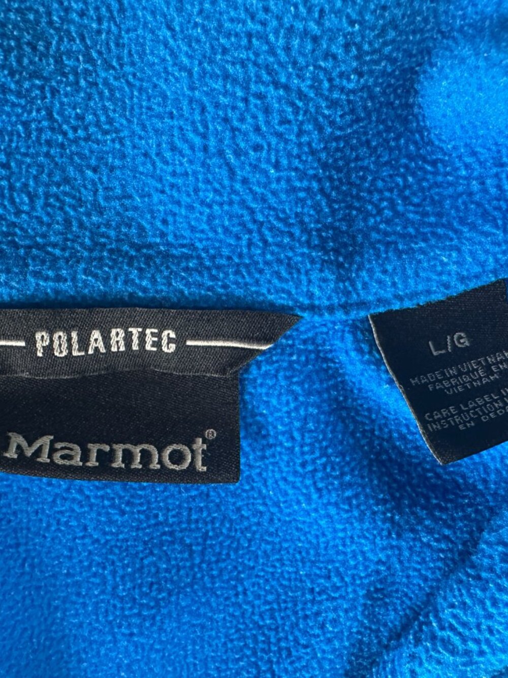 Marmot Men's Large Blue Quarter Zip Fleece Pullover Hiking Outdoor - Picture 4 of 7